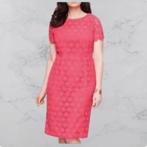 Talbots Larosa Floral Crochet Lace Sheath Dress 18W